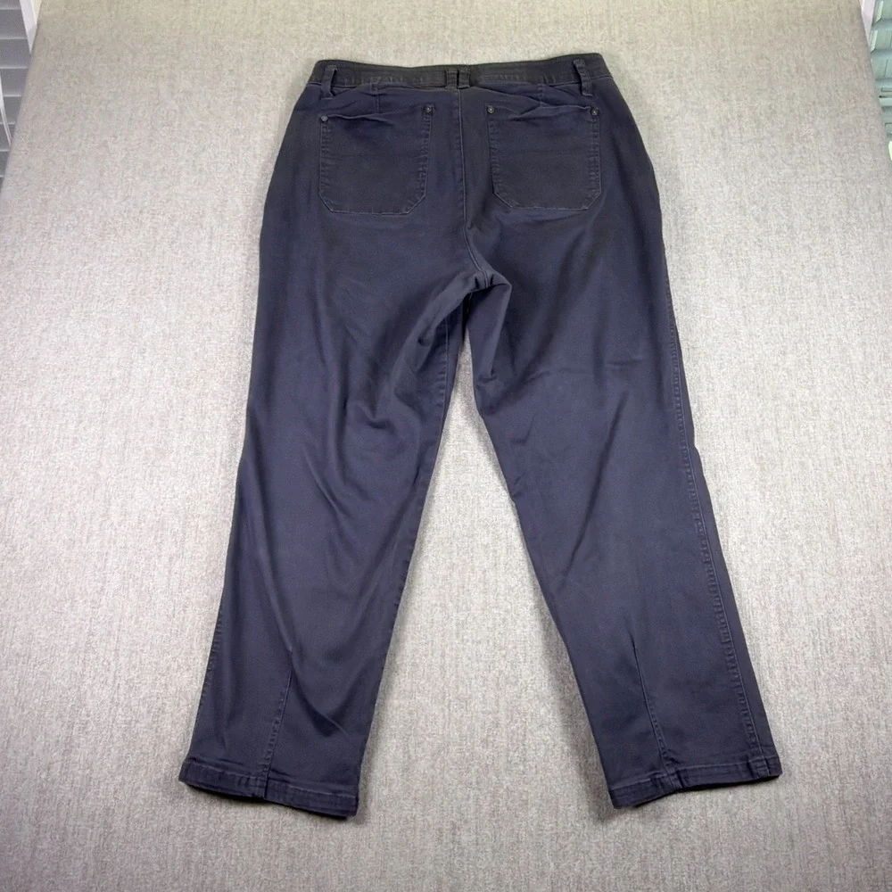 Democracy Pants Women Size 16W Gray Ab Solution Straight Utility Double Knee